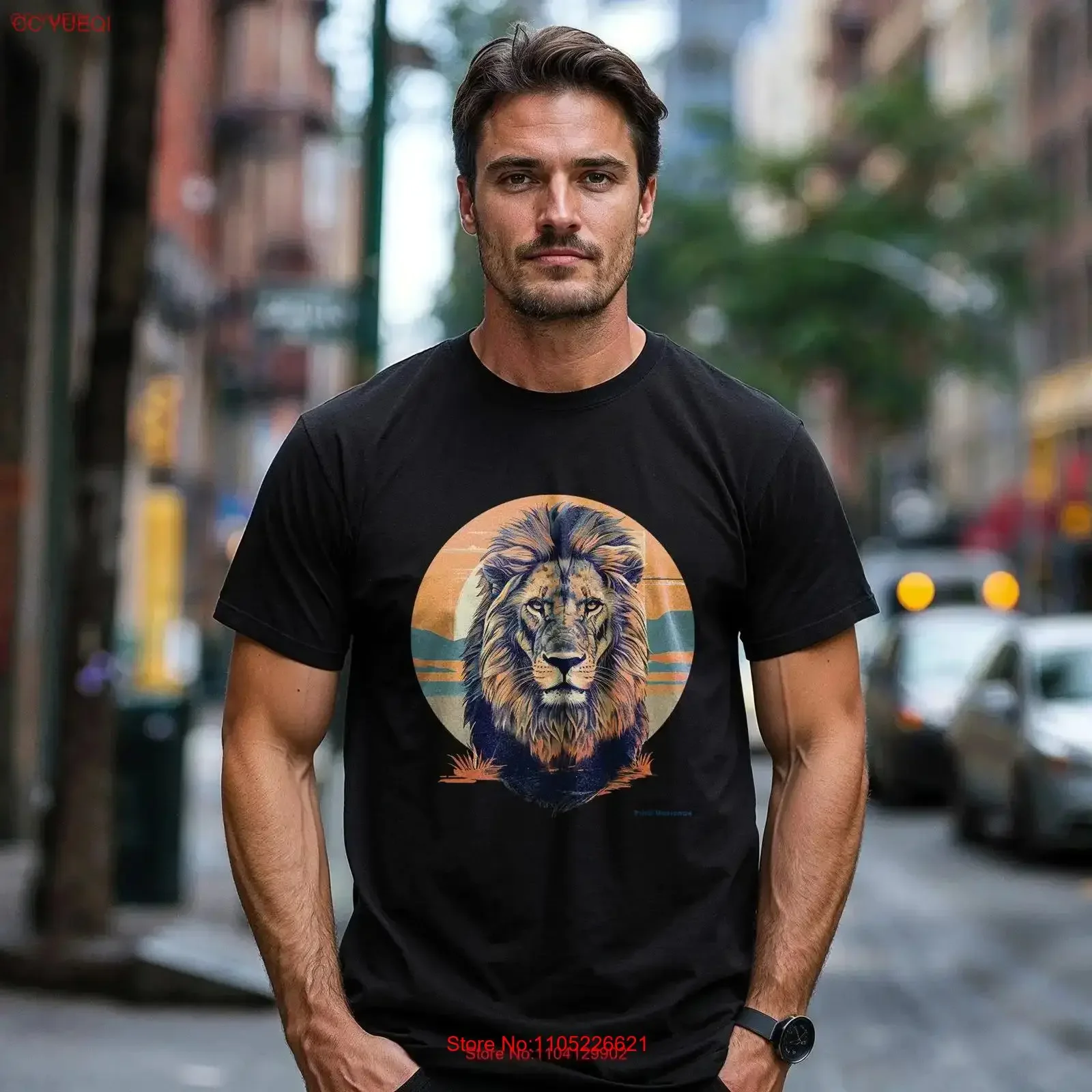 Regal Lion Sunset T Shirt King of the Horizon Pure Horizons Savanna Top Majestic Wildlife vintage Washed Casual Breathable Soft