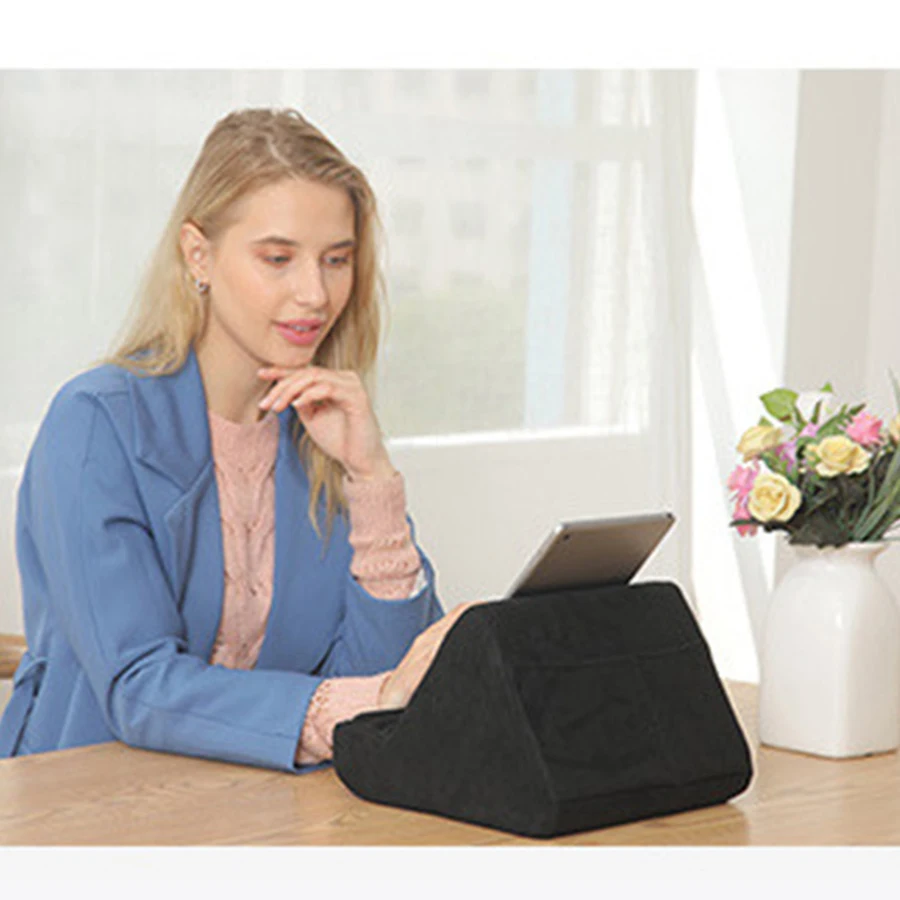 Lazy Pillow Pad Phone Tablet Holder Adjustable Soft Reading Pillow for Desktop Lap Hands‑free Support for Smartphones Tablets