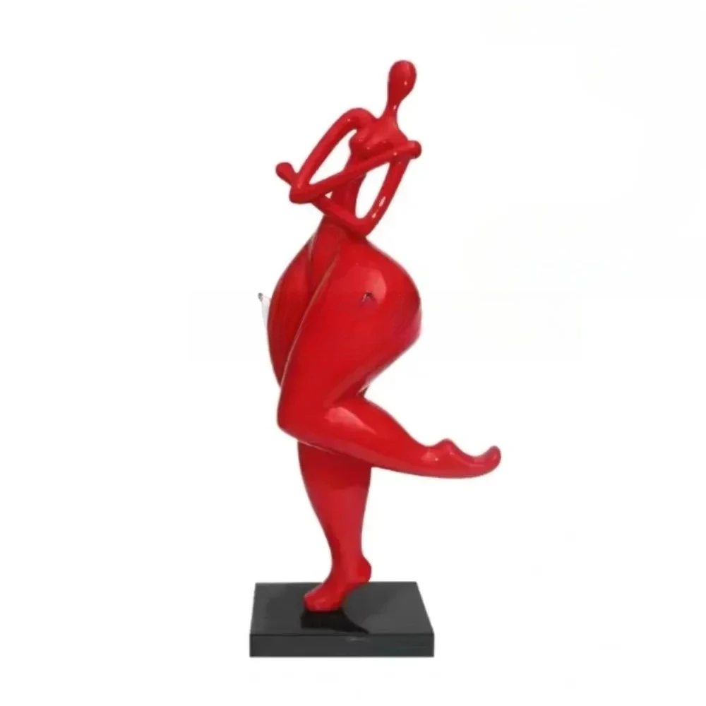 A  Fiberglass Abstract Art Decoration Creative Dance Music Figure Sculpture Shopping Mall Pedestrian Street Living Room Deco