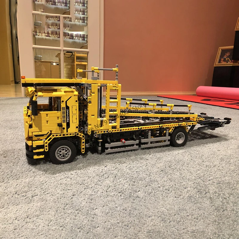 MOC Customized Set Technical Car Transporter MOD-42009 Mobile Crane MK II Model Building Blocks DIY Bricks Toys For Kids Gifts