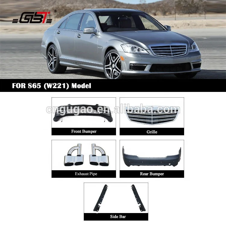 

New Facelift Automotive Parts Car Bumper Lips DRL Front Grille for Mercedes S Class Grille 2008-2012 Upgrade S65 W221 Model