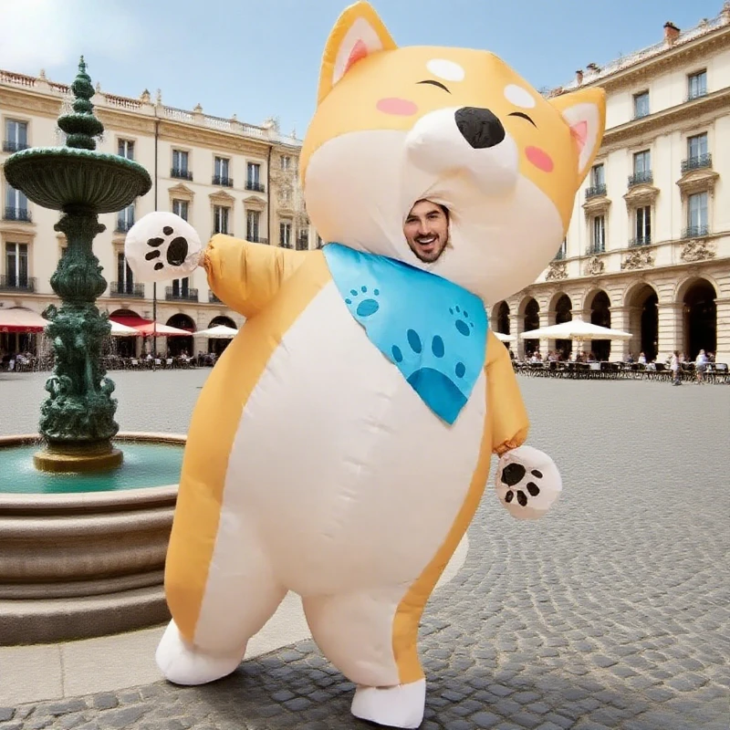 

Inflatable cartoon dog costume Halloween animal series cosplay dress up set Halloween Holiday celebration party props gifts