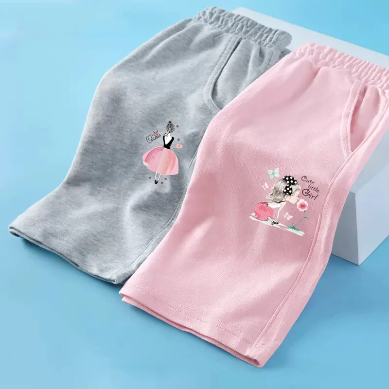 2024 ragazze pantaloni estivi abbigliamento danza classica pantaloncini per studenti pantaloni Casual larghi pantaloni sportivi rosa per bambini