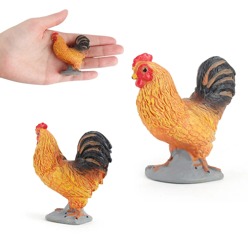 Kids Toys Simulation Poultry Farm Animals Figurines Chickens Rooster Model Action Figures Miniature Collection Toys for Children