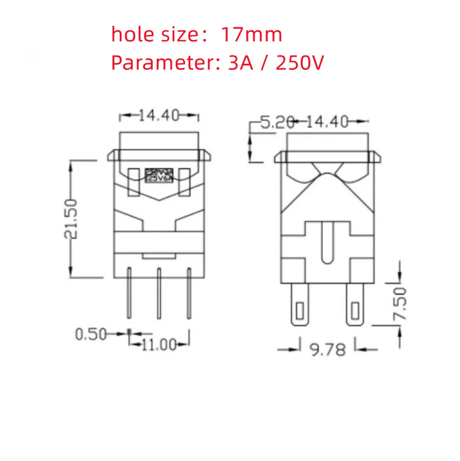 3Pcs kd2 momentary 6Pin Square button switch KD2-24 momentary KD2-23self-locking