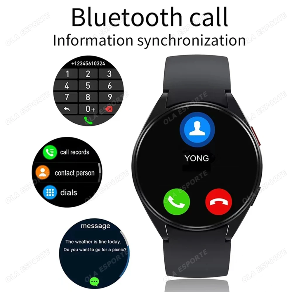 For Men Women Smart Watch New Bluetooth Call Full Touch Amoled Diy Dails Sports Fintess Waterproof Health Monitoring SmartWatch