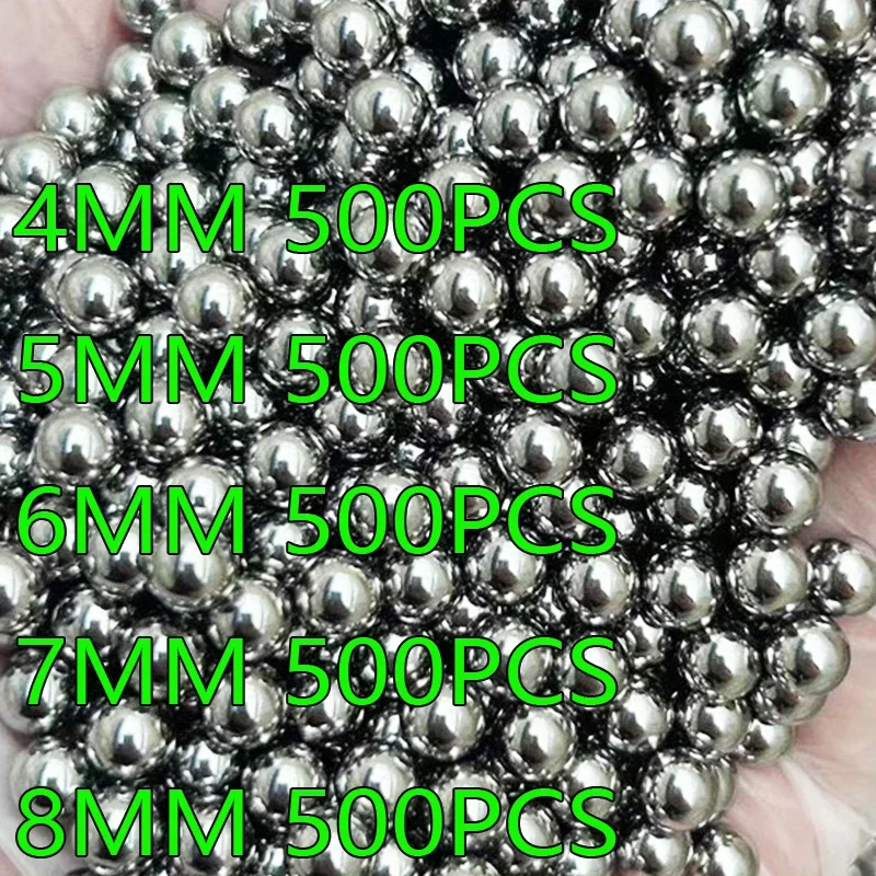 500 PCS/batch 3mm-10mm Hunting Slingshot Shooting 304Stainless Steel Ball Shooting Sling Shot Precision Ball Hunting Accessories