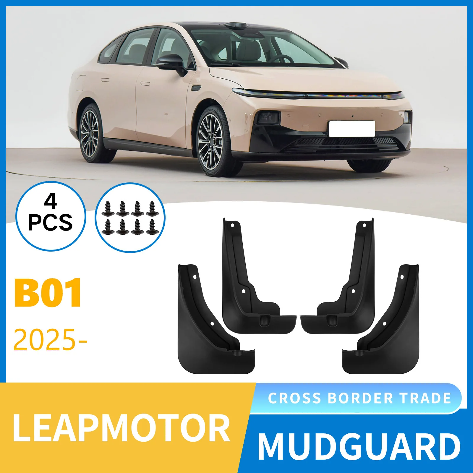 

Крыло для Leap Motor B01 2025, модификация брызговика для автомобильных шин, модификация передних и задних расширителей, брызговики, автомобильные аксессуары