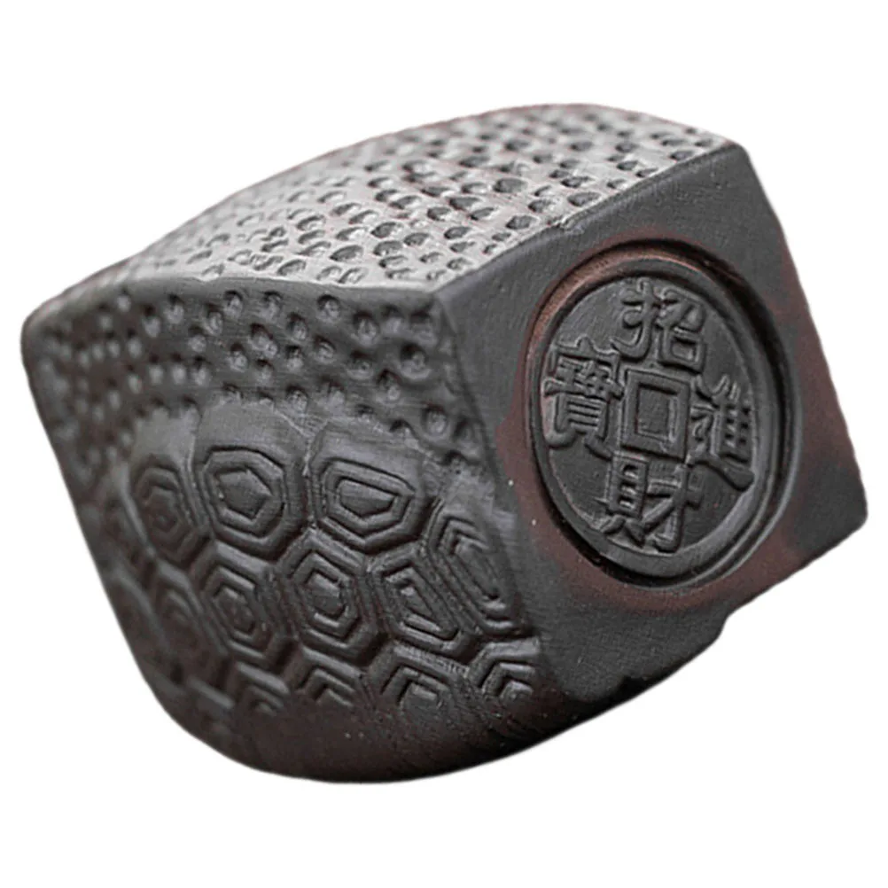 

1pc Purple Clay Teapot Lid Holder Exquisite Tea Ceremony Accessory Turtle Shell Design For Tea Room Table Decorative