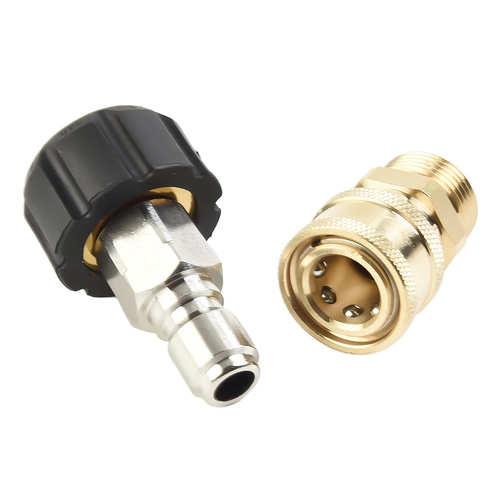 

Set Pressure Washer Adapter To 1/4“ 3/8“ 14mm 15mm Accessory For Spray Tool Hose And Pump Quick Connect Brand New