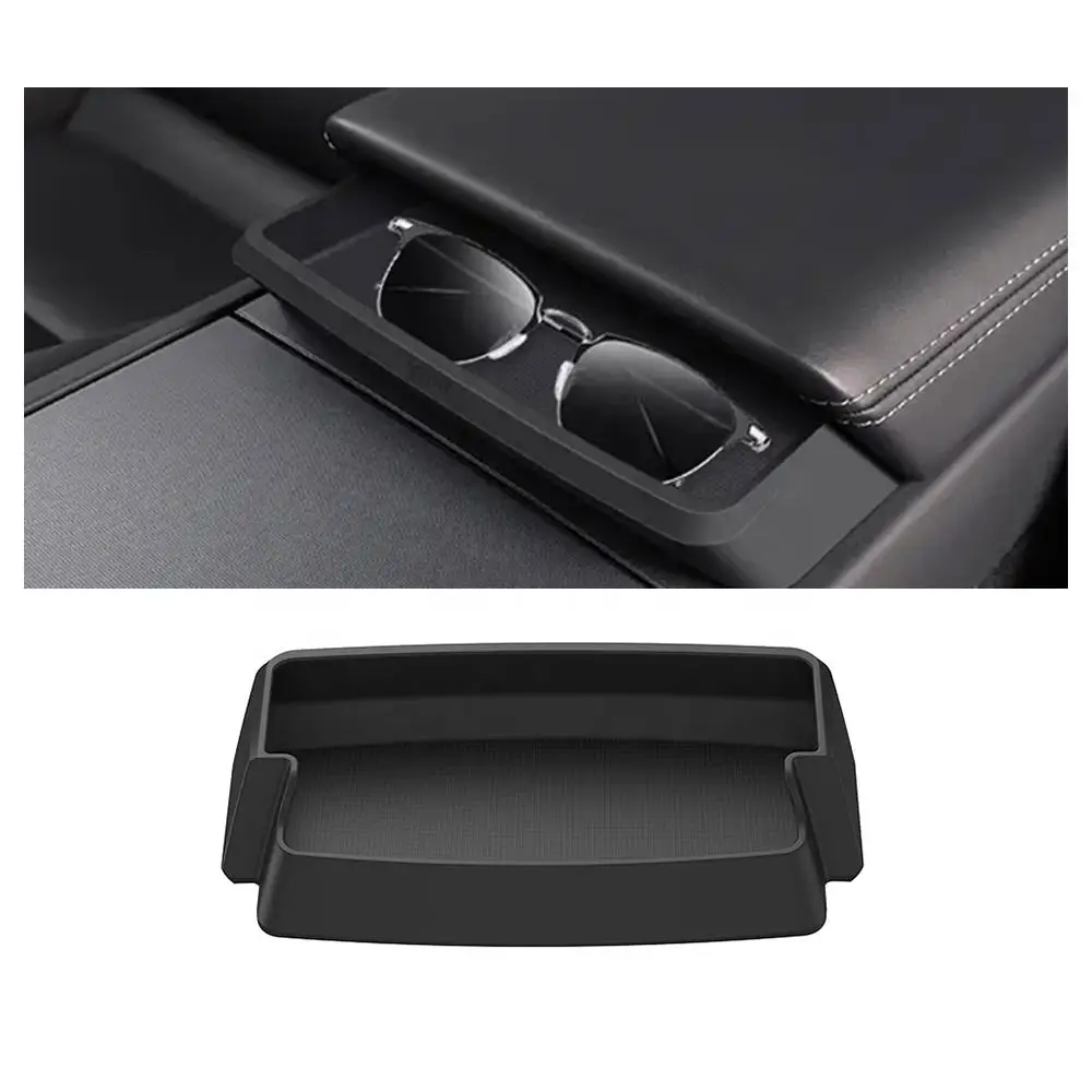 

For Model 3 Highland 2024 Car Center Console Armrest Storage Box For Tesla Model Y Juniper 2025 Eyeglasses Case Armrest Tray