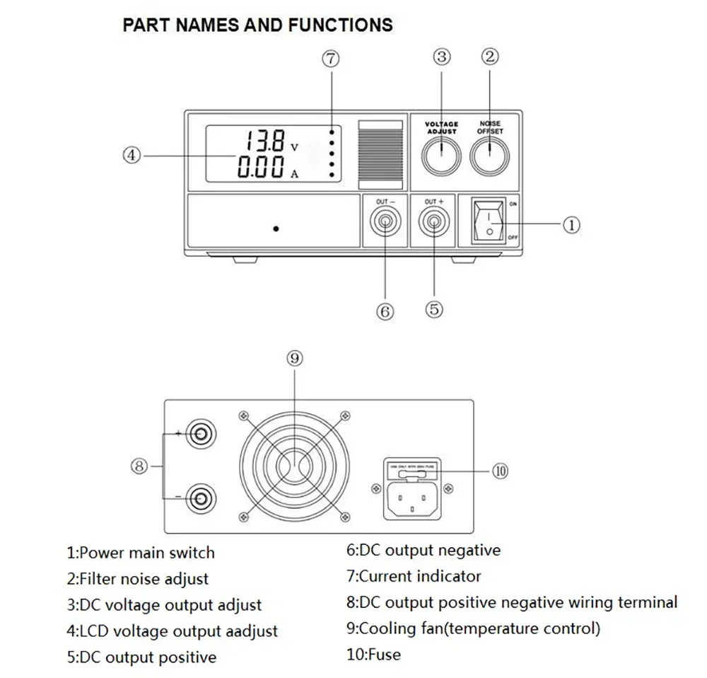 Imagem -02 - Qje Ajustável Linear Power Supply Estável dc Comunicação Switching Fonte de Alimentação Automotiva Ps30swiv 13.8v 30a