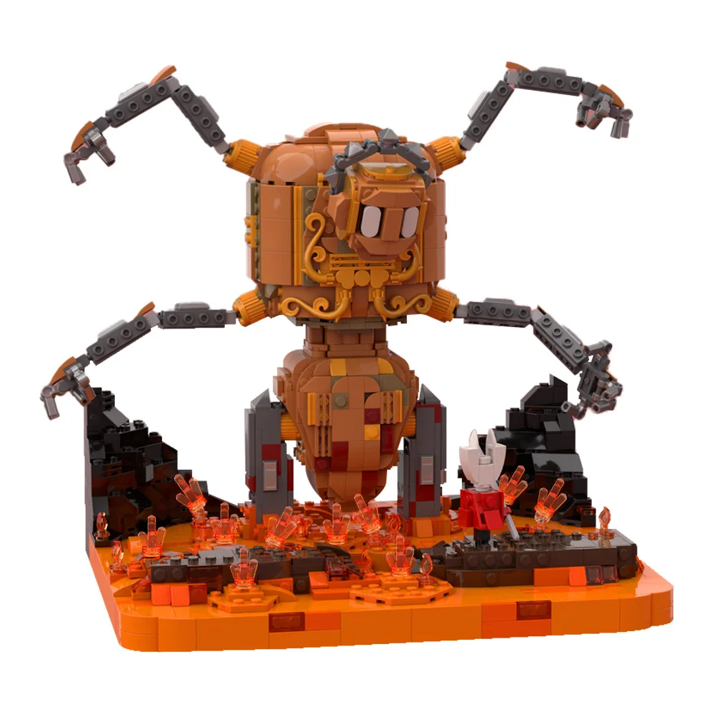 

MOC Hollow Knight Silksong Строительные блоки Робот Босс Боевая сцена Кирпичная игрушка Подарок для взрослых