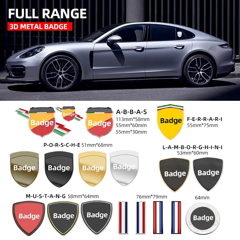 Metal Logo Car Front Bonnet Hood Window Body Badge Trunk Emblem Stickers Decal for Abbas Abarth Ford Mustang Ferrari Lamborghini