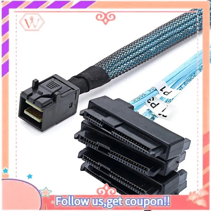 

Upgraded 5X Mini SAS SFF-8643 To 4X29pin SFF-8482 Hard Disk Server Cable 3.33TF/1M