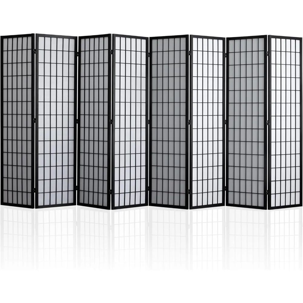 8 Panel Shoji Screen Room Divider, Folding Privacy Screens, Room Partitions and Dividers, Decorative Room Dividers