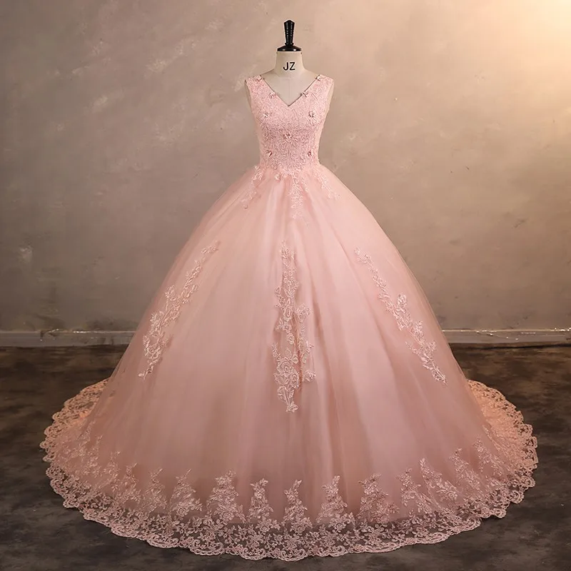 Ashley Gloria Sweet Quinceanera Dresses Classic Lace Party Dress V-neck Ball Gown Formal Dress For Girls 2024 New