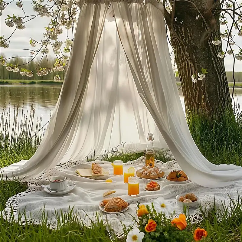 creative-white-beach-tent-camping-outdoor-picnic-mosquito-net-polyester-fiber-non-waterproof-three-to-four-person-ball-tent