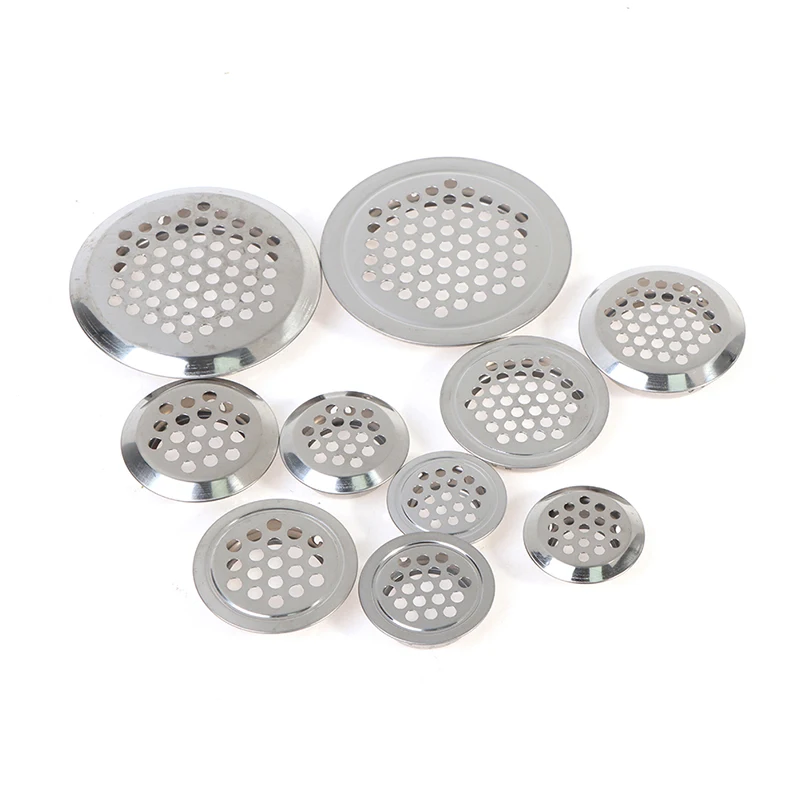10pcs Round cabinet Air duct Vent Dia.19mm-53mm Steel Louver Mesh Hole plug