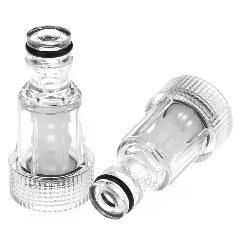 2pcs Transparent Plastic Female 25mm Thread Quick Connector with Filter Faucet Adapter Faucet Joint