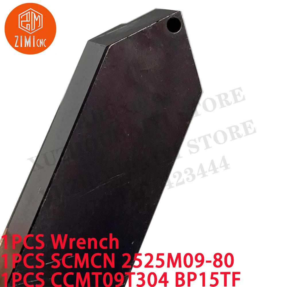 1PCS SCMCN2525M09 external turning holder 25mm +1PCS CCMT09T304 50 degree Carbide insert CNC metal lathe mechanical cutting tool