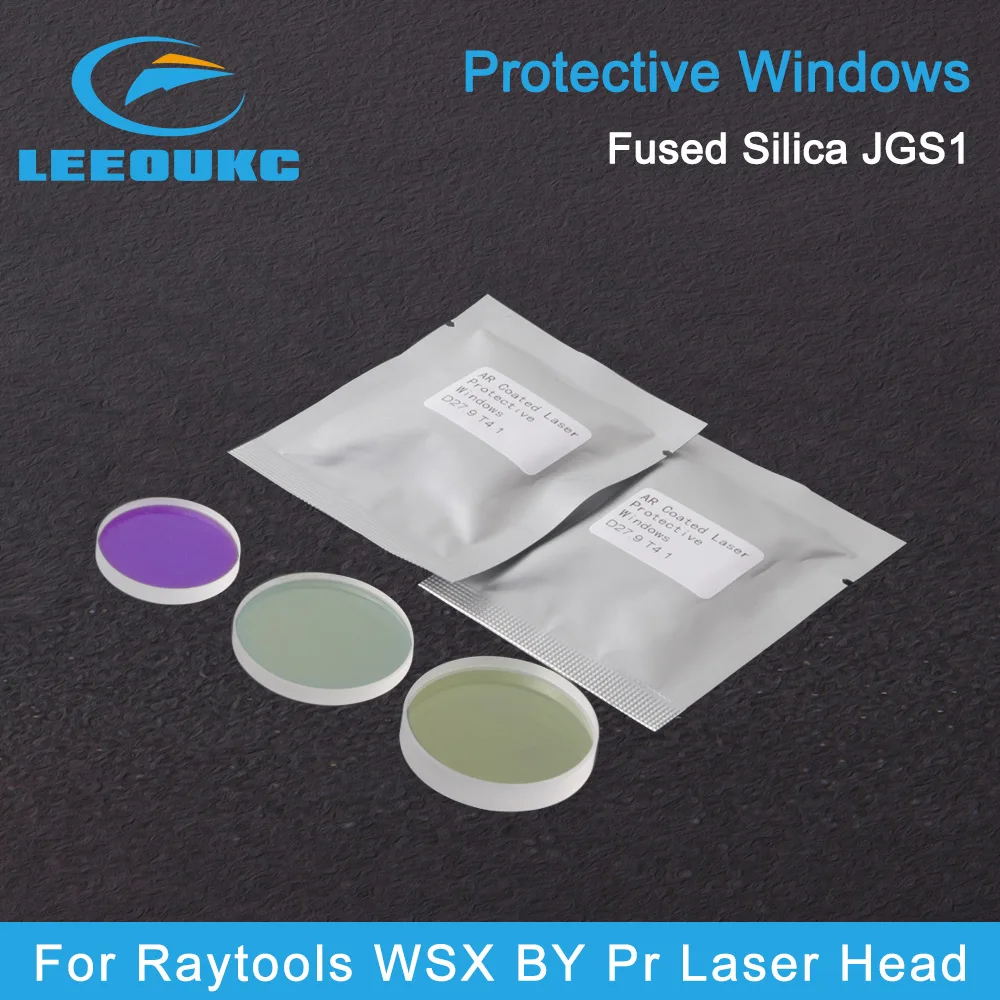 LEEOUKC Laser Protective Windows 20*2mm 24.9*1.5mm 27.9*4.1mm 30*5 36*5mm 37*7 1064nm Quartz Fused Silica For Raytools WSX By Pr