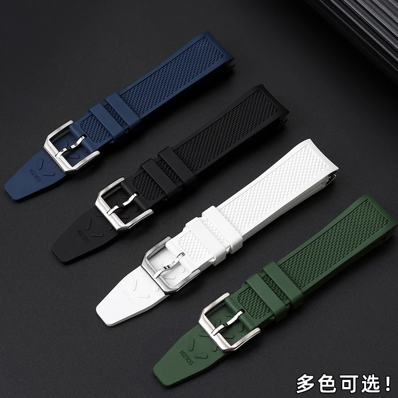 Fluororubber Watch Strap For IWC PORTUGIESER IW371620 1609 20mm Waterproof And Sweat Resistant FKM Watchband