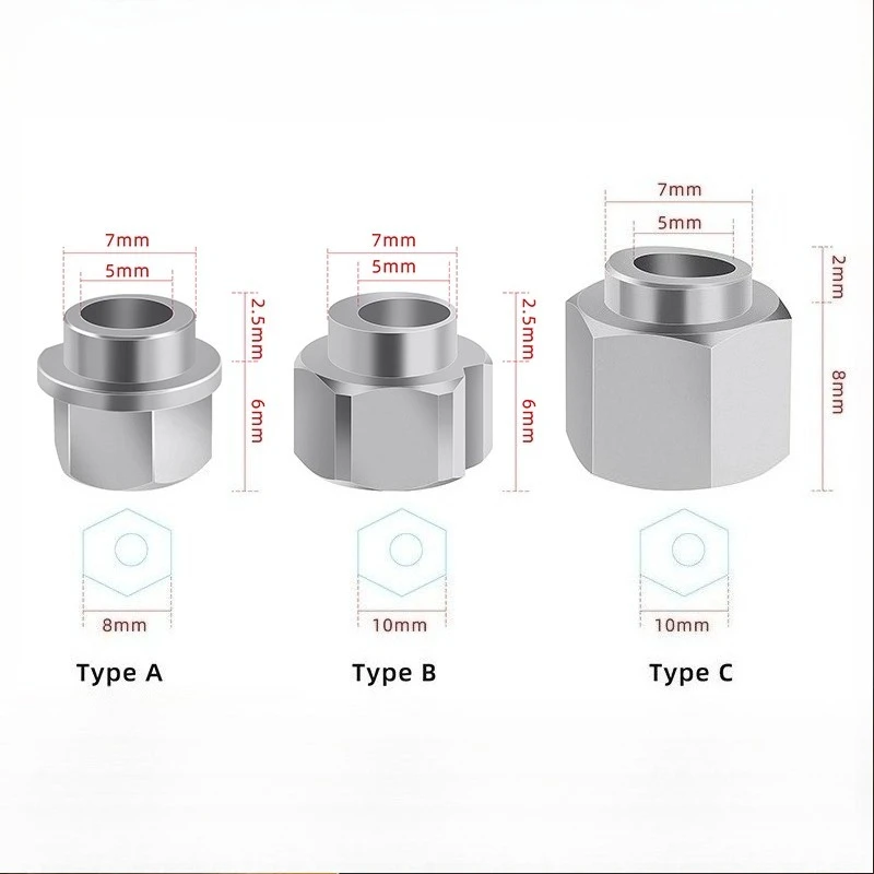 

5/10PCS eccentric column with step eccentric nut hexagonal inner hole 5, EU aluminum profile pulley 3D printer accessories