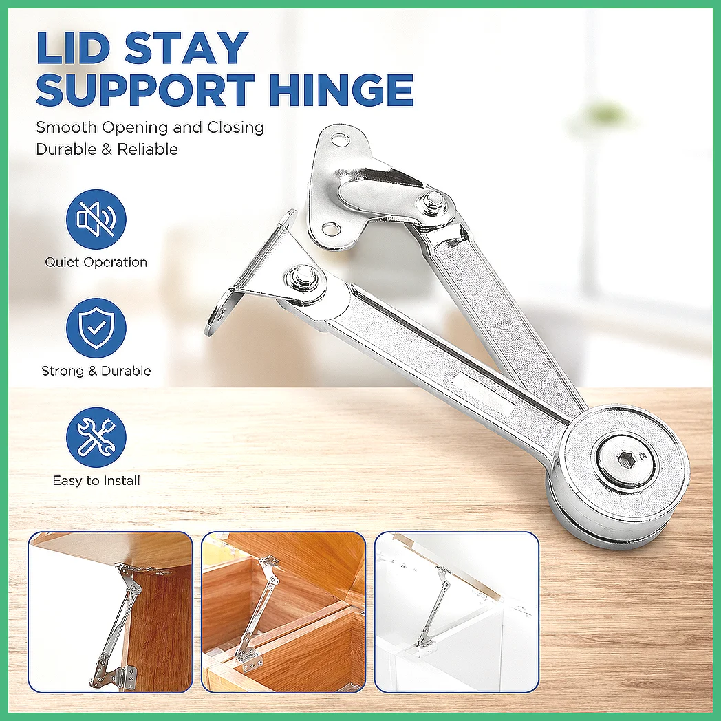 Heavy Duty Hydraulic Cabinet Door Hinge, Randomly Stop Soft Close Adjustable Strength Rise Fall Ailerons Support Furniture Ha