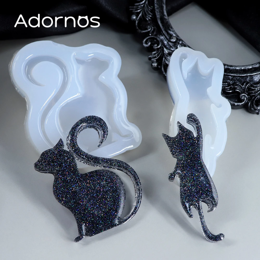 

Cute Cats Halloween Resin Silicone Molds Gothic Molds Kitten Epoxy Resin Molds Halloween Keychain Jewelry Making Accessories