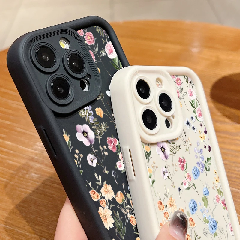 เคสโทรศัพท์ลายดอกไม้ สำหรับ iPhone 17 เคสสำหรับ iPhone Air 16 15 14 13 12 Pro Max 15 16 Pro 16e 11  วัสดุซิลิโคนนิ่ม