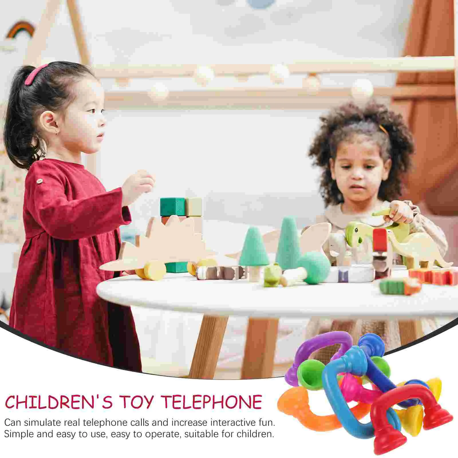 8 Pcs Children\'s Toy Earpiece Reading Whisper Phones Telephone Receiver for Toddler Plastic