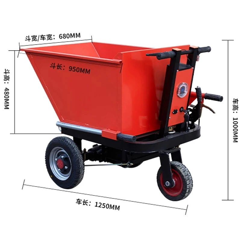

Electric Hand-Pushed Dump Cart Construction Site Tricycle Dump Cart Brick Hauling, Sand Transport, Manure Removal(Customized)