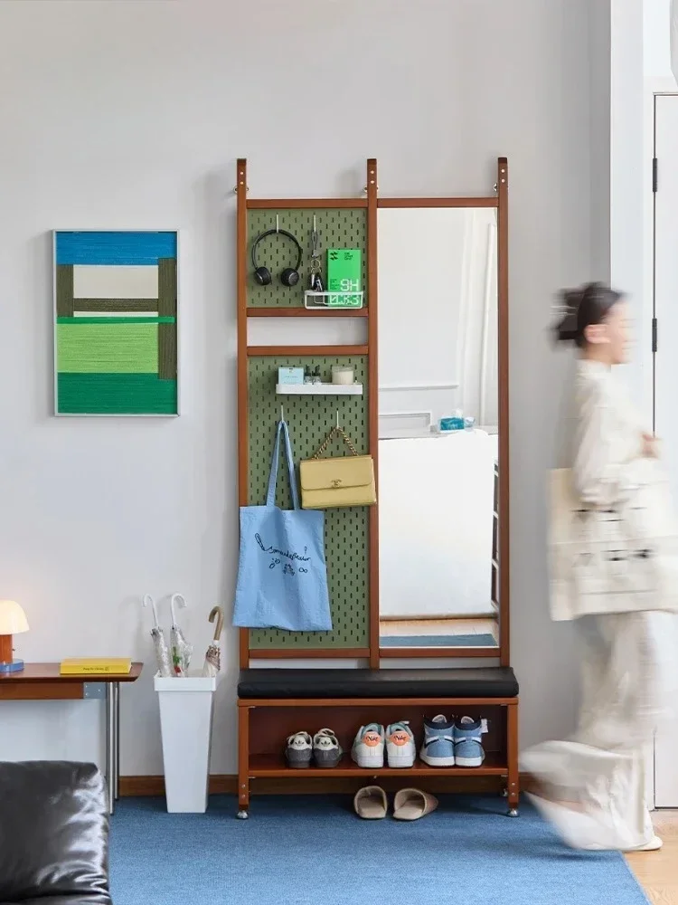 

yj9 Vintage Style Shoe Bench Simple Coat Cabinet Entrance Hallway Cabinet