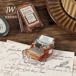 JIANWU Time Annotation Series Vintage Butterfly Landscaping Journal Storage Acrylic Clip Creative Student Supplies Stationery