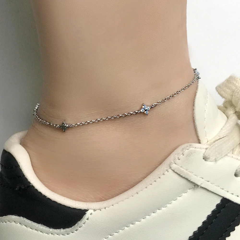 Gold Color Dainty Crystal Anklet for Women Summer Beach Jewelry Chain on The Foot Gifts for Women Girls Jewellry KDA003