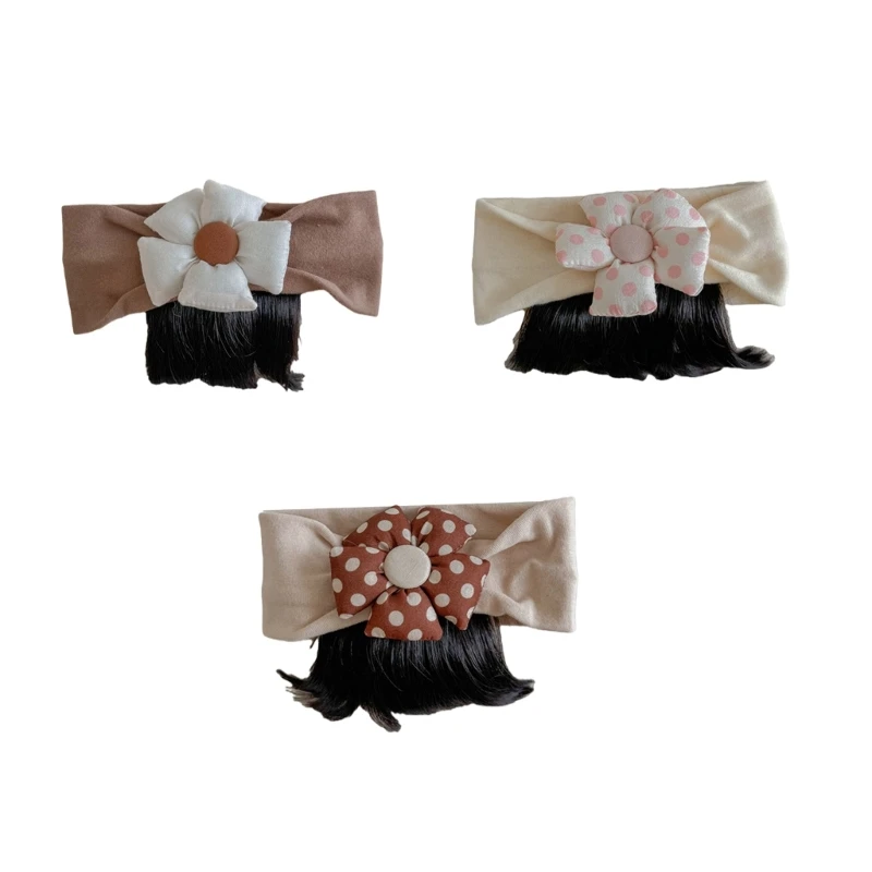 Fashionable Infants Hairpiece Headband with Bangs Dot Decoration