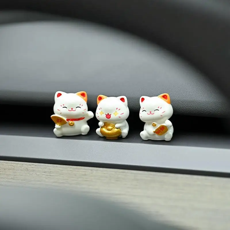 6 figurines de chat porte-bonheur Maneki Neko, nouveaux modèles d'animaux de dessin animé chinois pour la maison, le bureau, la voiture, décoration porte-bonheur et prospérité