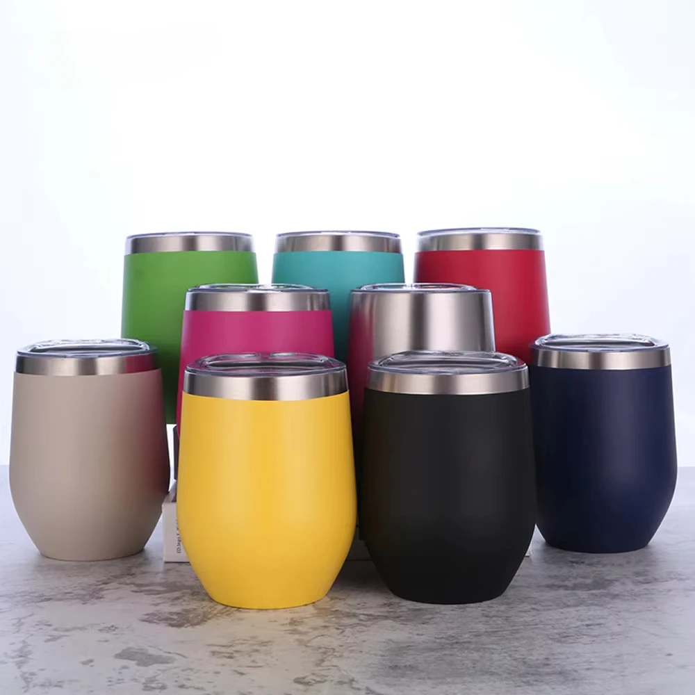 12OZ Stainless Steel Eggshell Cup Cold and Hot Thermal Mug Beer Mugs Wine Glasses Tumbler Thermal Cup for Coffee