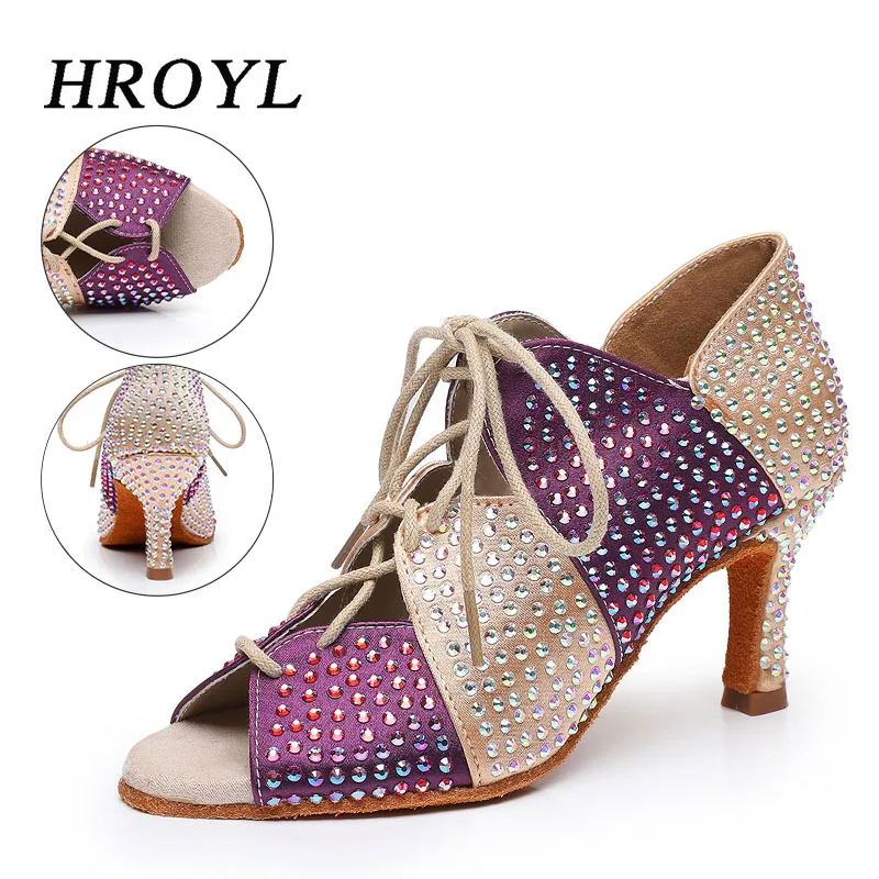 Women Dance Shoes Medium Heels For Woman Girls Latin Dance Girls Ladies Ballroom Modern Tango Salsa Sandals Shining Party Shoes