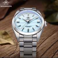 ADDIESDIVE Men's Watch 36mm Quartz Watch Diving 100m Sand Dial 316L Stainless Steel AR Bubber Glass Fashion WristWatch for Men