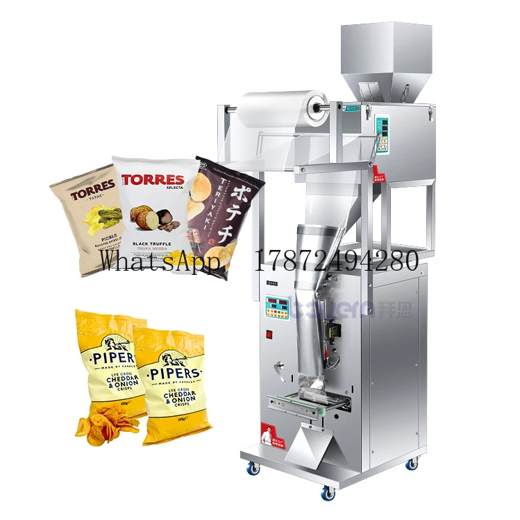 Automatic Chips Nitrogen Vertical Cookies Macaroni Puffed Food Packaging Machine Banana Chips Packaging Machinery for Snack