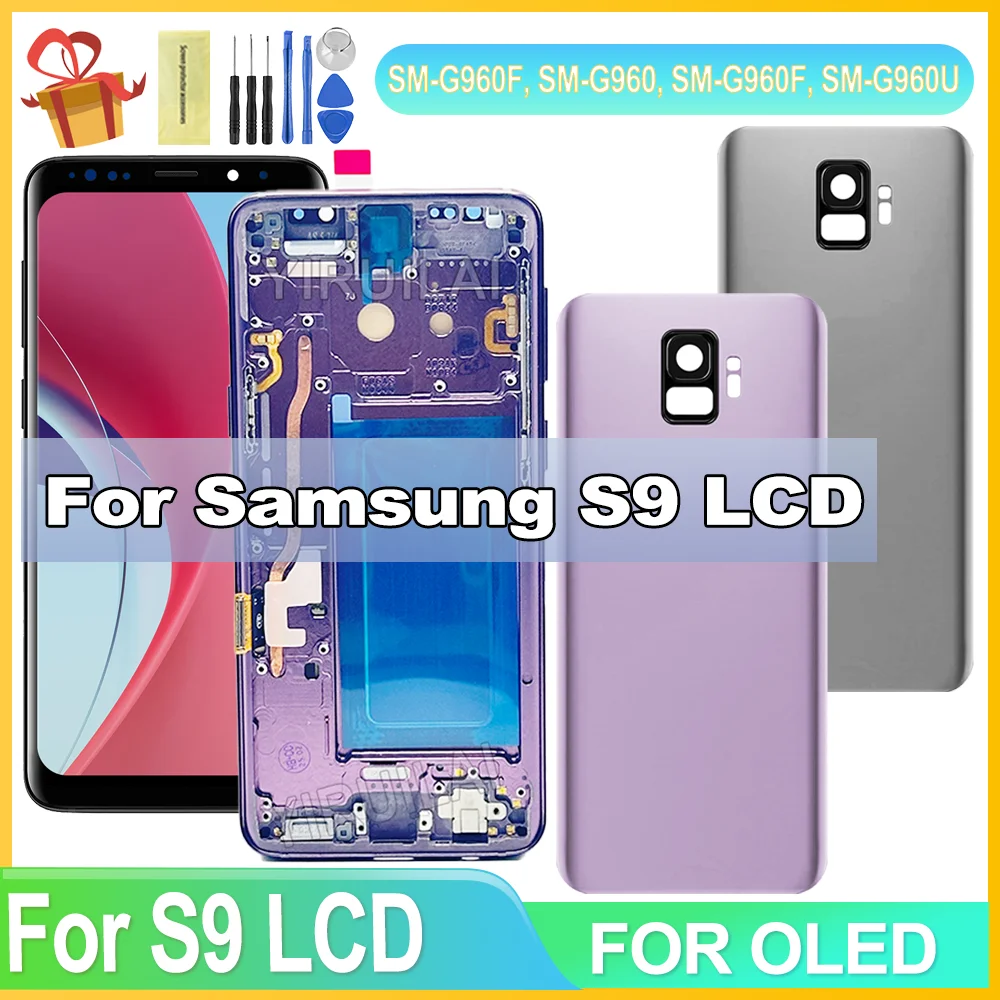 

OLED For Samsung Galaxy S9 LCD Display With Digitizer Touch Screen Assembly SM-G960FD S9 G960 LCD With Frame Replacement NEW