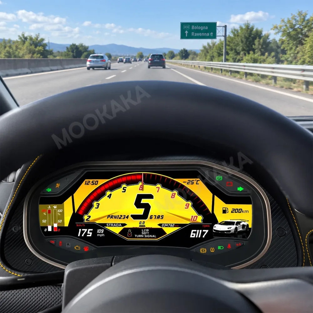 LCD Digital Cluster Virtual Cockpit For Lamborghini Gallardo 2003-2013 Auto Instrument Dashboard Speedometer Plug and Play Linux