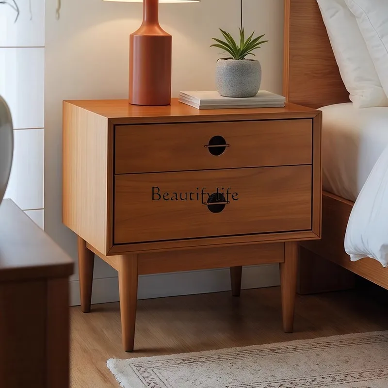 

Medieval solid wood bedside table, living room locker, bedroom bedside storage cabinet