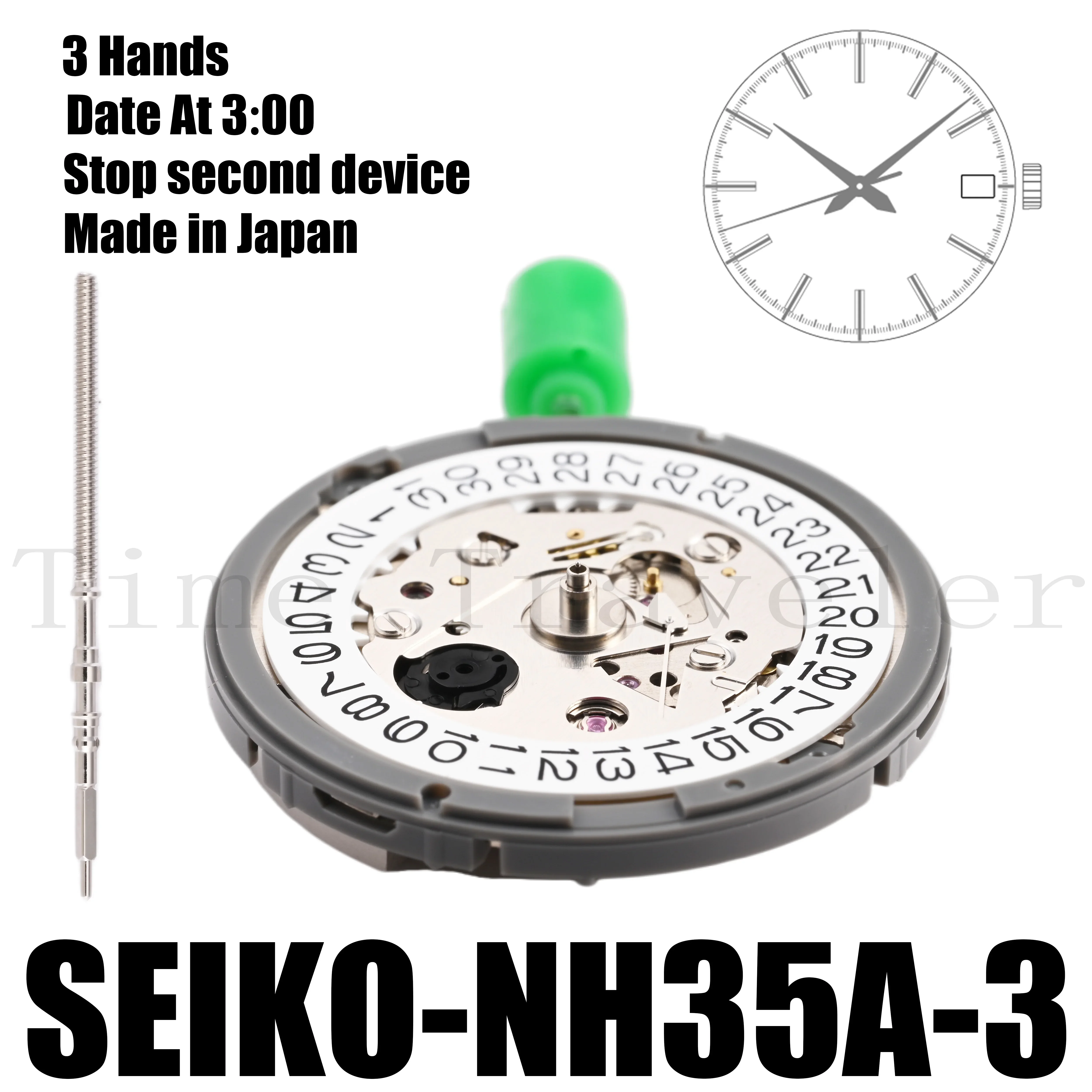 NH35 Movement SEIKO SII NH35A Movement Automatic Mechanical Movement 3 Hands Sweep second Date At 3:00 Japanese assembled