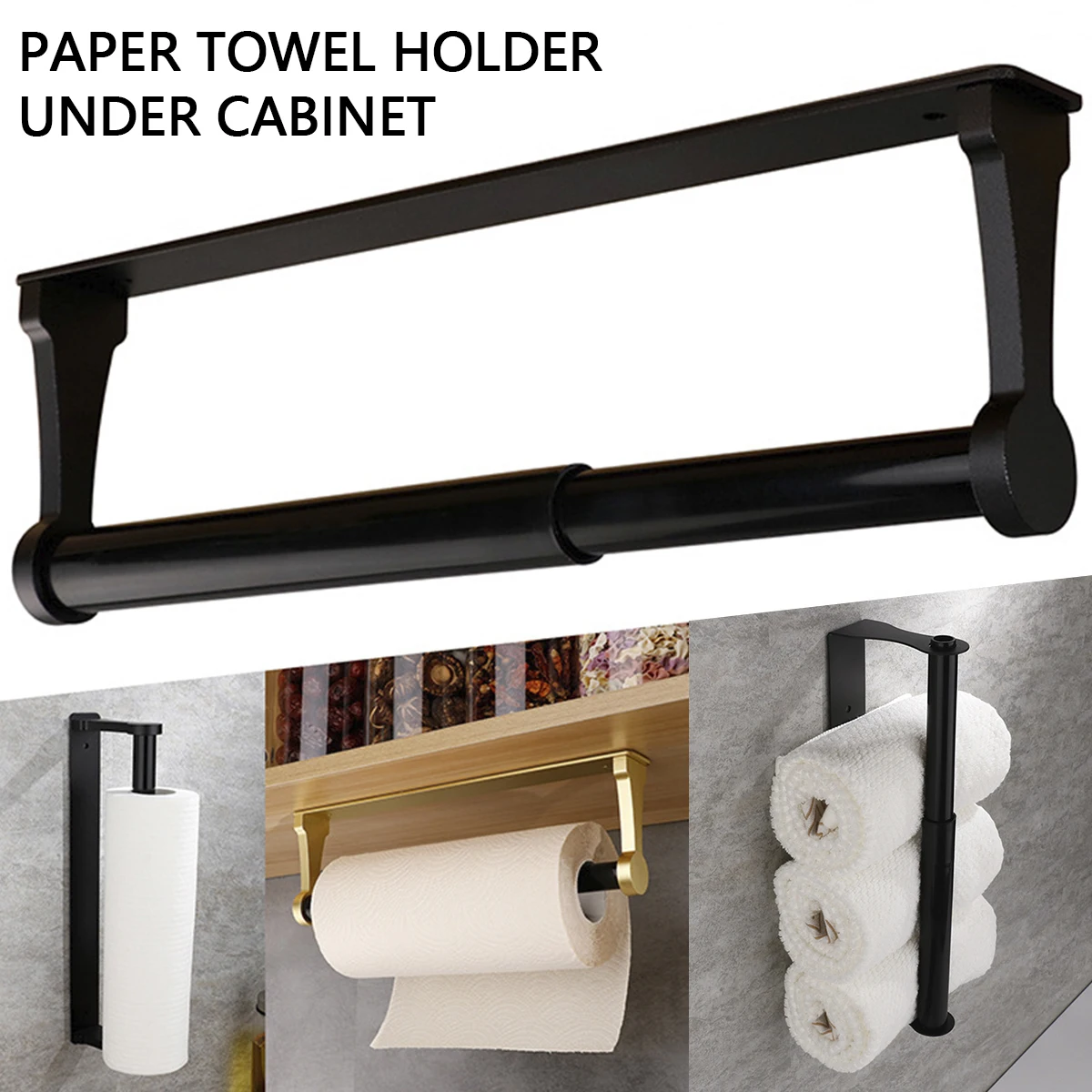 Toilet Paper Holder Wall Mount Black Bathroom Toilet Paper Roll Holders 304 Stainless Steel Tissue Holder Hardware Accessories