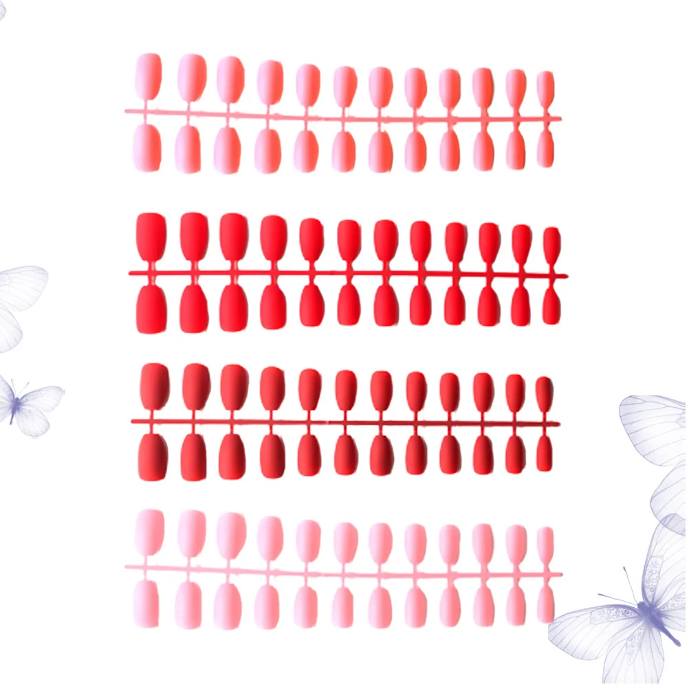 96개 무광택 가짜 손톱 조각 세련된 네일 아트 도구 DIY 매니큐어 용품 결혼식 생일을 위한 인공 손톱 장식