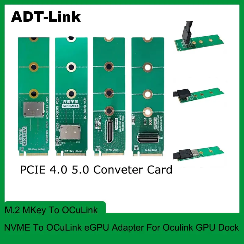 ADT-Link M.2 to Oculink Interface Card Graphic Dock M2 to PCIE4 64GTS Adapters Nvme usb adapter gaming pc accessories egpu dock