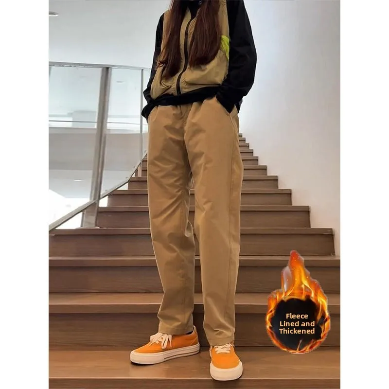 

Мужские водонепроницаемые ветрозащитные брюки с флисовой подкладкой для работы на открытом воздухе, осенне-зимние, прямого кроя, повседневные